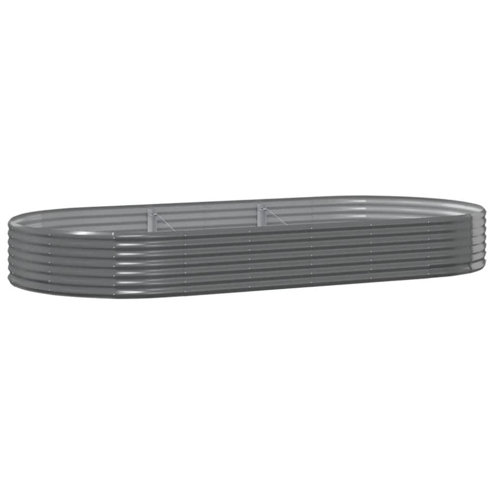 vidaXL Ζαρντινιέρα Γκρι 296x140x36 εκ. Γαλβανισμένος χάλυβας