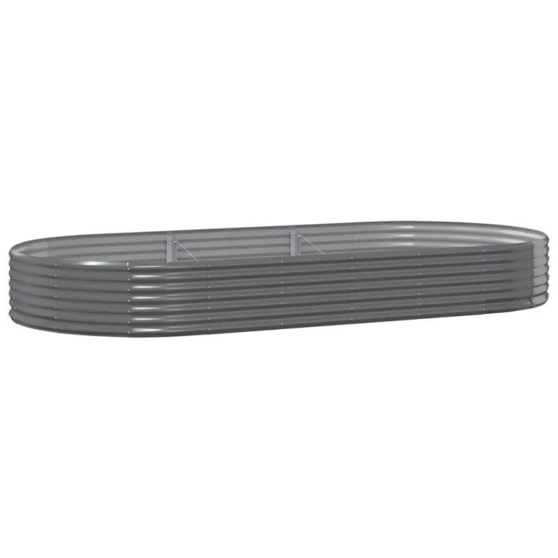 vidaXL Ζαρντινιέρα Γκρι 296x140x36 εκ. Γαλβανισμένος χάλυβας