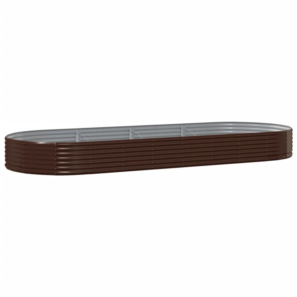 vidaXL Ζαρντινιέρα Καφέ 373x140x36 εκ. Γαλβανισμένος χάλυβας