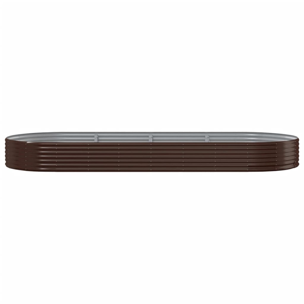 vidaXL Ζαρντινιέρα Καφέ 373x140x36 εκ. Ατσάλι με Ηλεκτρ. Βαφή Πούδρας