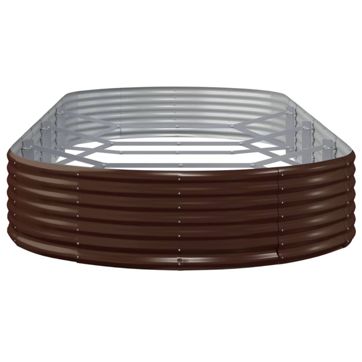 vidaXL Ζαρντινιέρα Καφέ 373x140x36 εκ. Ατσάλι με Ηλεκτρ. Βαφή Πούδρας