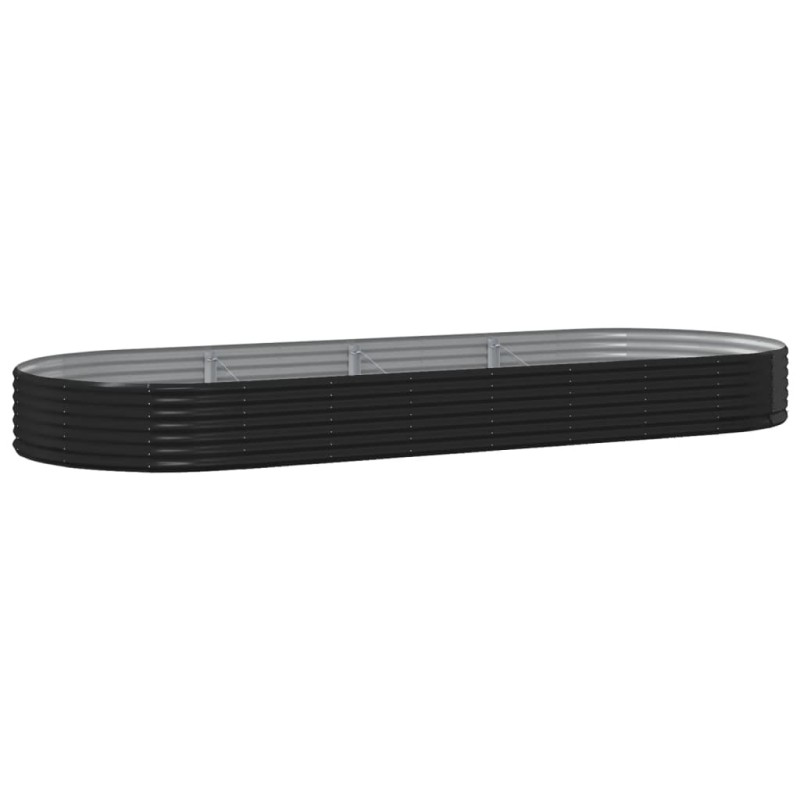 vidaXL Ζαρντινιέρα Ανθρακί 373x140x36εκ Γαλβανισμένος χάλυβας