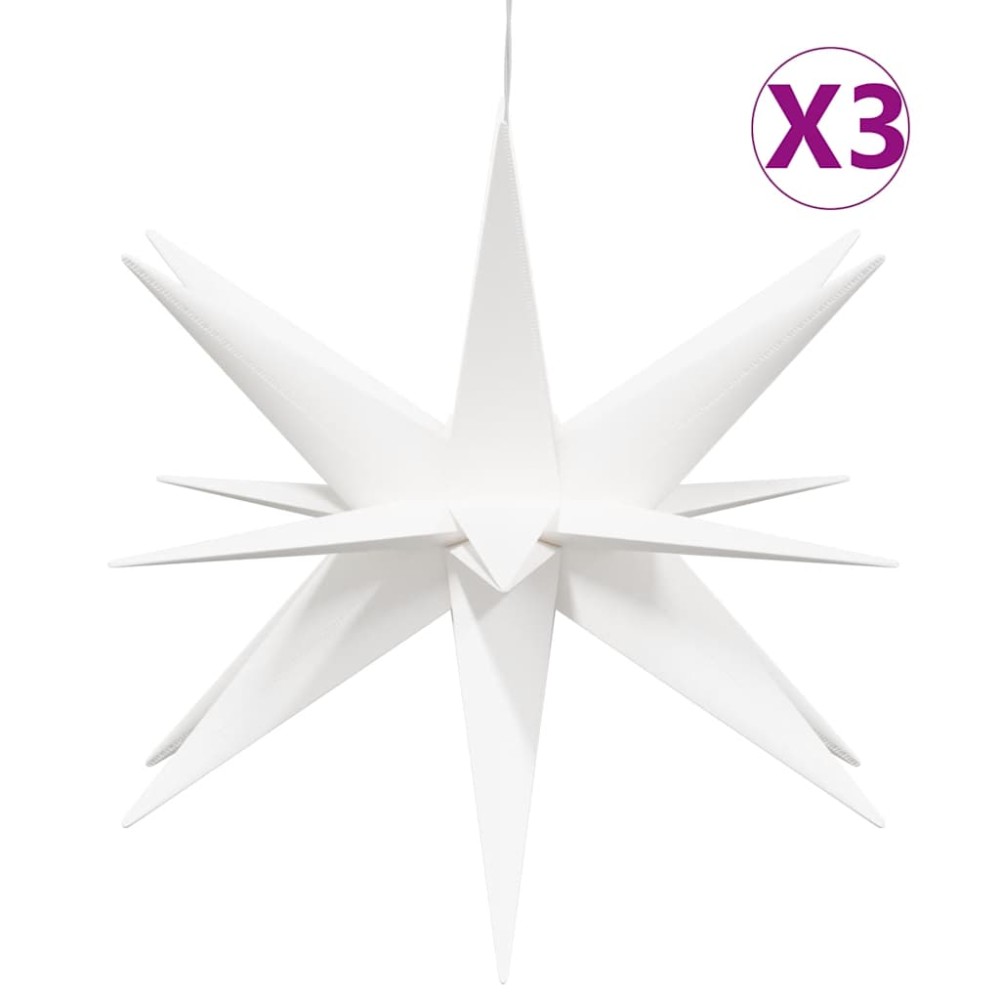vidaXL Φωτιστικά Χριστ. με LED 3 Τεμ. Αναδιπλούμενα Λευκά 57 εκ