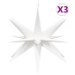 vidaXL Φωτιστικά Χριστ. με LED 3 Τεμ. Αναδιπλούμενα Λευκά 57 εκ