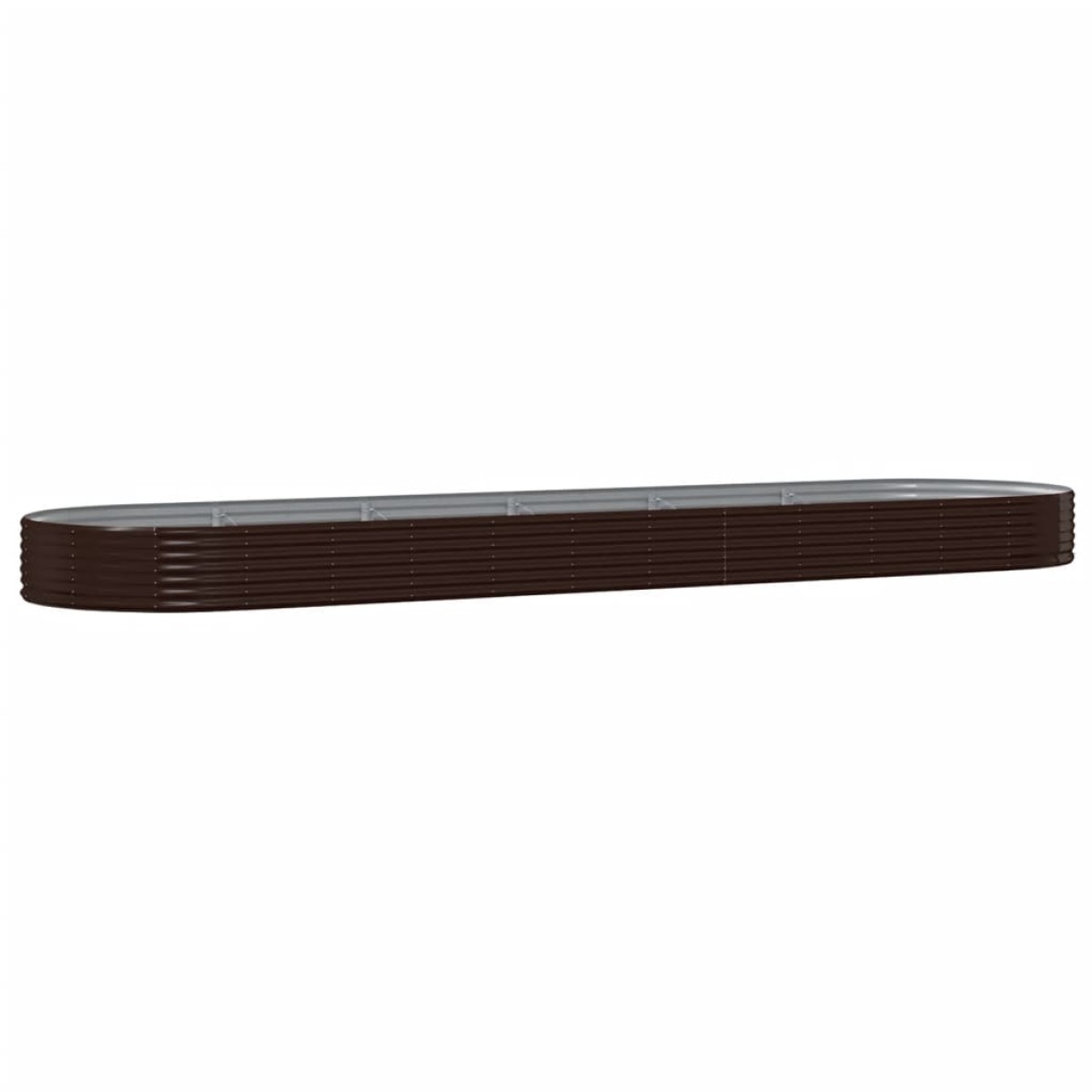 vidaXL Ζαρντινιέρα Καφέ 523x140x36 εκ. Ατσάλι με Ηλεκτρ. Βαφή Πούδρας