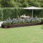 vidaXL Ζαρντινιέρα Καφέ 523x140x36 εκ. Ατσάλι με Ηλεκτρ. Βαφή Πούδρας
