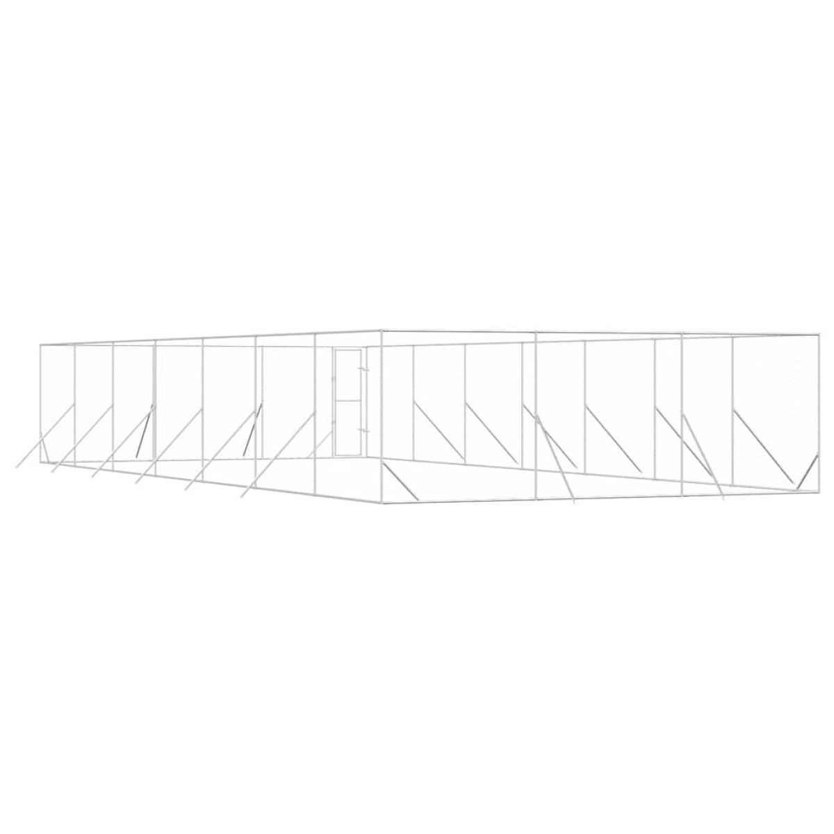 vidaXL Κλουβί Σκύλου Εξωτερ. Χώρου Ασημί 6x14x2 μ. από Γαλβαν. Ατσάλι