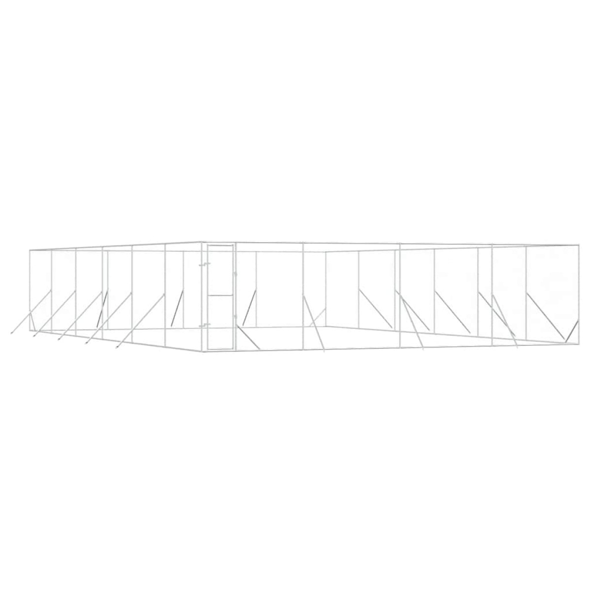 vidaXL Κλουβί Σκύλου Εξωτερ. Χώρου Ασημί 8x12x2 μ. από Γαλβαν. Ατσάλι