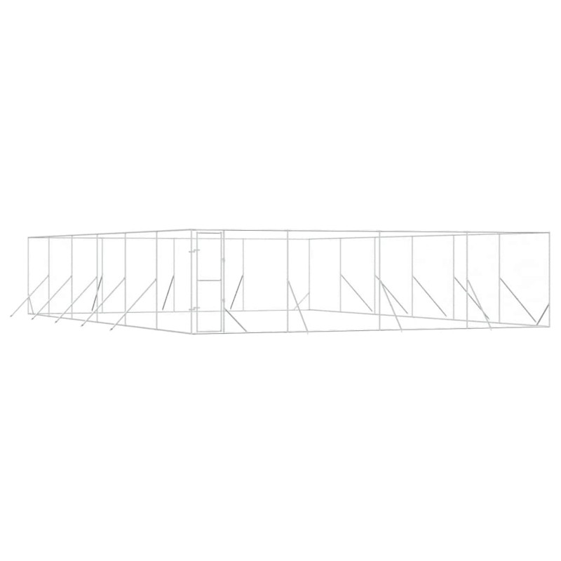 vidaXL Κλουβί Σκύλου Εξωτερ. Χώρου Ασημί 8x12x2 μ. από Γαλβαν. Ατσάλι