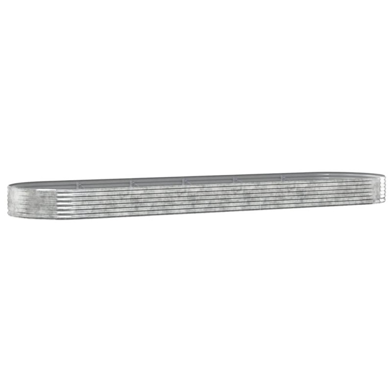 vidaXL Ζαρντινιέρα Ασημί 523x140x36 εκ. Γαλβανισμένος χάλυβας