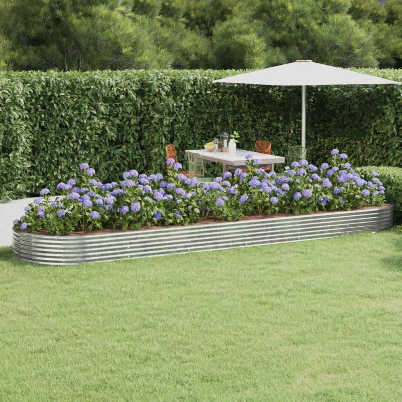vidaXL Ζαρντινιέρα Ασημί 523x140x36 εκ. Γαλβανισμένος χάλυβας