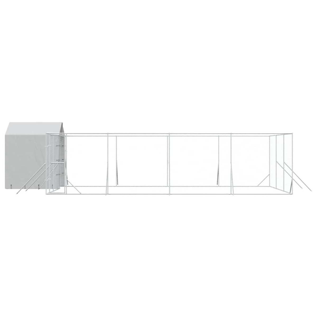 vidaXL Κλουβί Σκύλου Εξ. Χώρου με Οροφή Ασημί 10x6x2,5 μ. Γαλβ. Ατσάλι