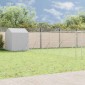 vidaXL Κλουβί Σκύλου Εξ. Χώρου με Οροφή Ασημί 10x10x2,5 μ Γαλβ. Ατσάλι