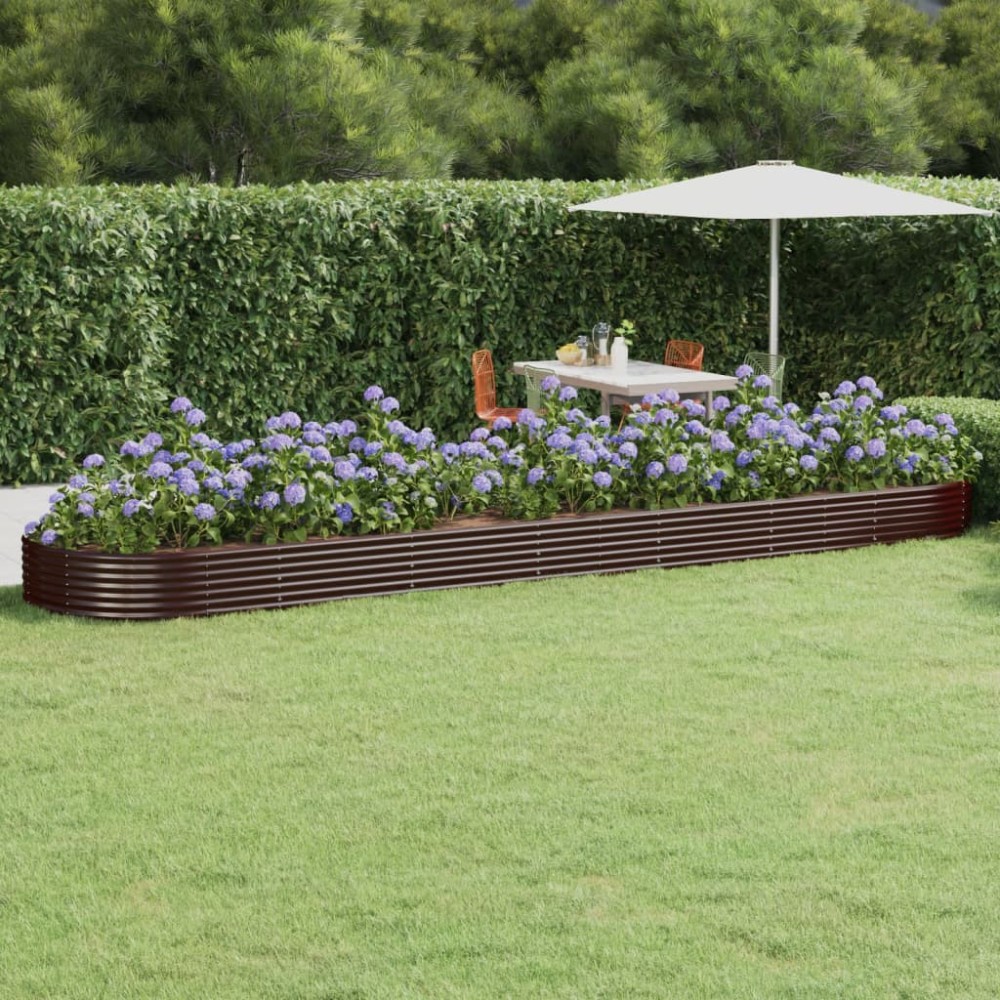 vidaXL Ζαρντινιέρα Καφέ 600x140x36 εκ. Γαλβανισμένος χάλυβας