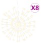 vidaXL Φωτάκια Χριστουγεννιάτικα 8 Τεμ. 140 LED Θερμό Λευκό 17 εκ.