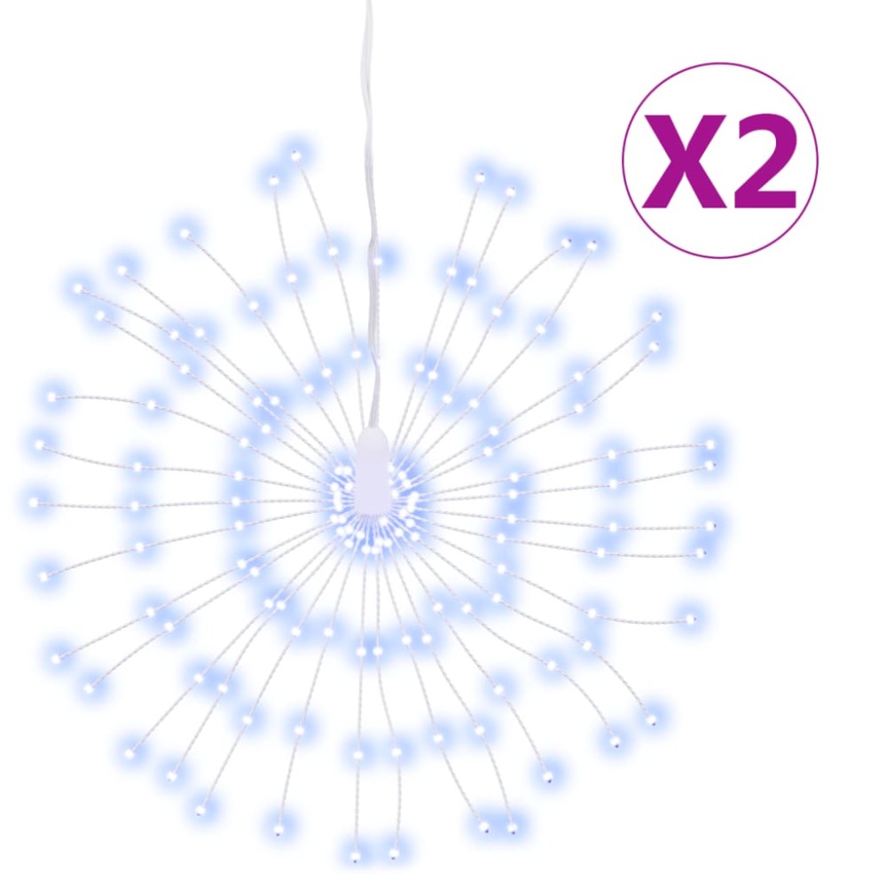 vidaXL Φωτάκια Χριστουγεννιάτικα 2 Τεμ. 140 LED Ψυχρό Λευκό 17 εκ.