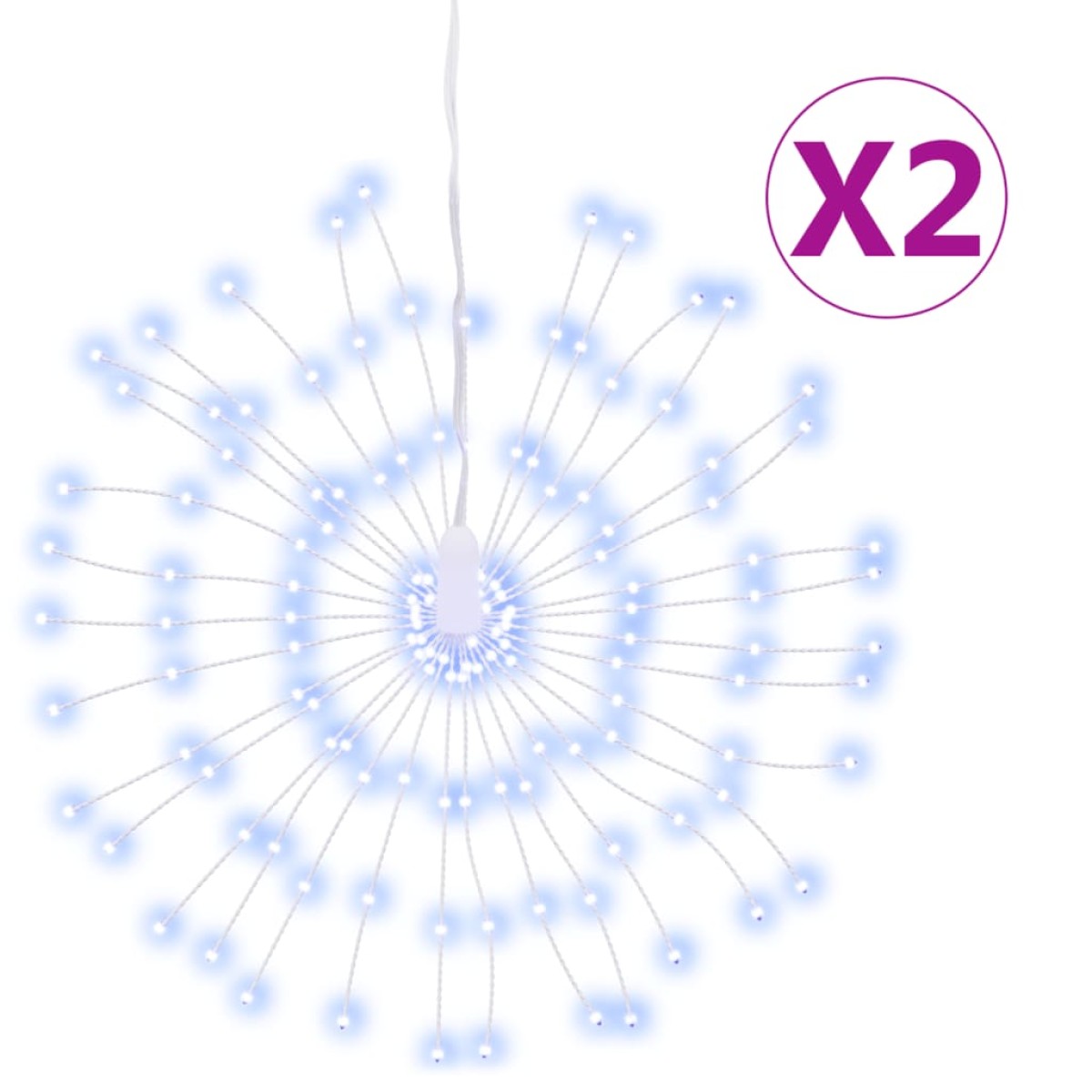 vidaXL Φωτάκια Χριστουγεννιάτικα 2 Τεμ. 140 LED Ψυχρό Λευκό 17 εκ.