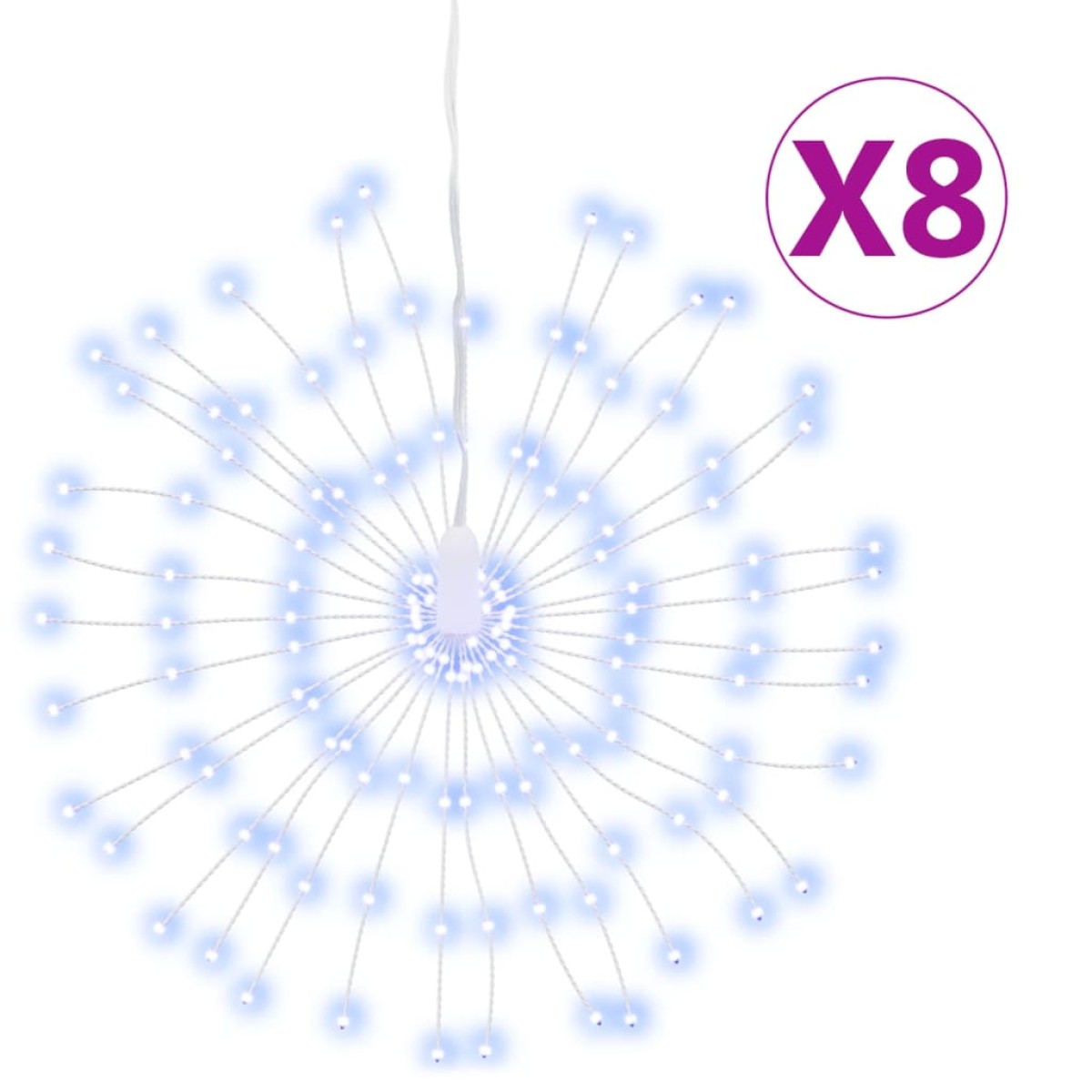 vidaXL Φωτάκια Χριστουγεννιάτικα 8 Τεμ. 140 LED Ψυχρό Λευκό 17 εκ.