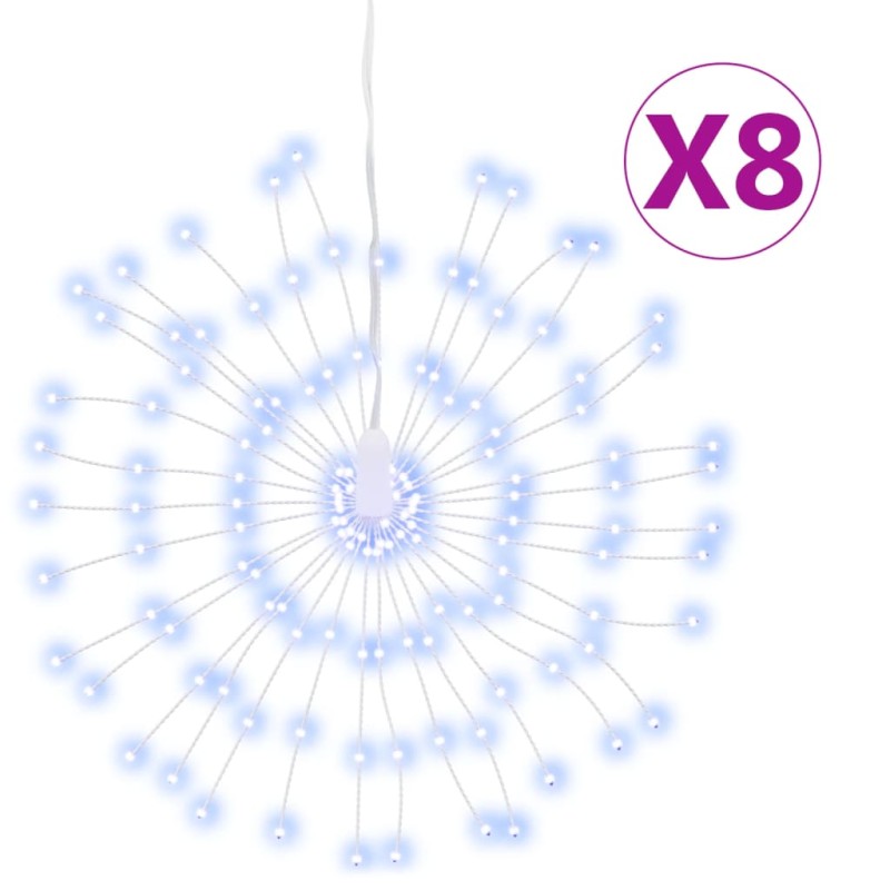 vidaXL Φωτάκια Χριστουγεννιάτικα 8 Τεμ. 140 LED Ψυχρό Λευκό 17 εκ.