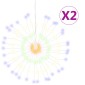 vidaXL Φωτάκια Χριστουγεννιάτικα 2 τεμ. 140 LED Πολύχρωμα 17 εκ.