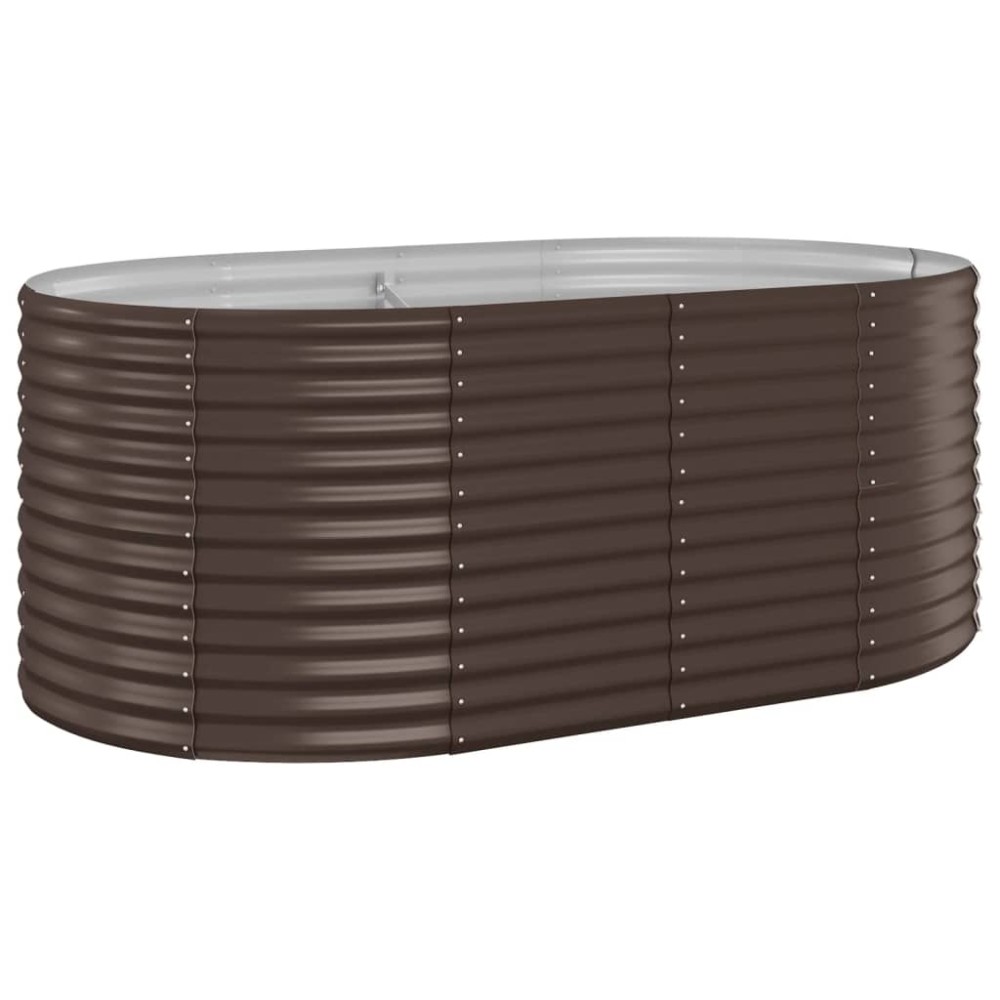 vidaXL Ζαρντινιέρα Καφέ 175x100x68 εκ. Ατσάλι με Ηλεκτρ. Βαφή Πούδρας