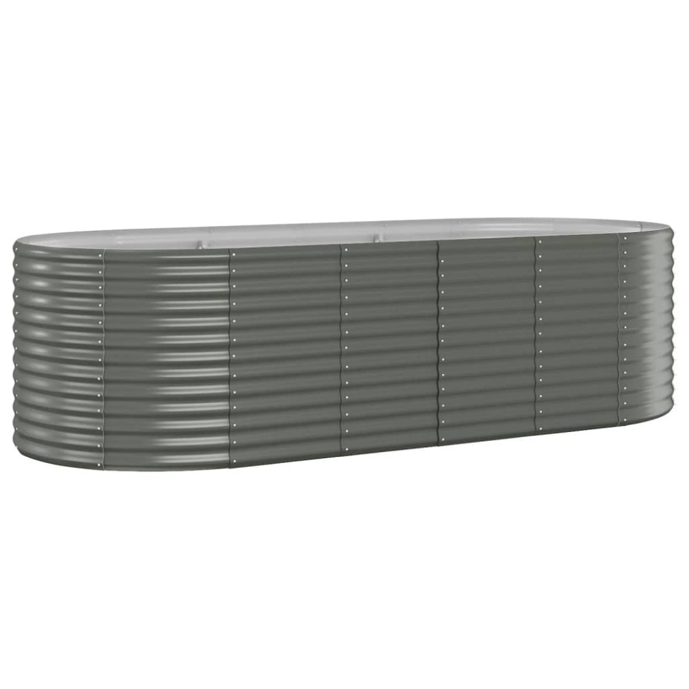 vidaXL Ζαρντινιέρα Γκρι 249x100x68 εκ. Γαλβανισμένος χάλυβας