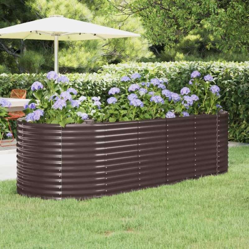 vidaXL Ζαρντινιέρα Καφέ 249x100x68εκ Γαλβανισμένος χάλυβας