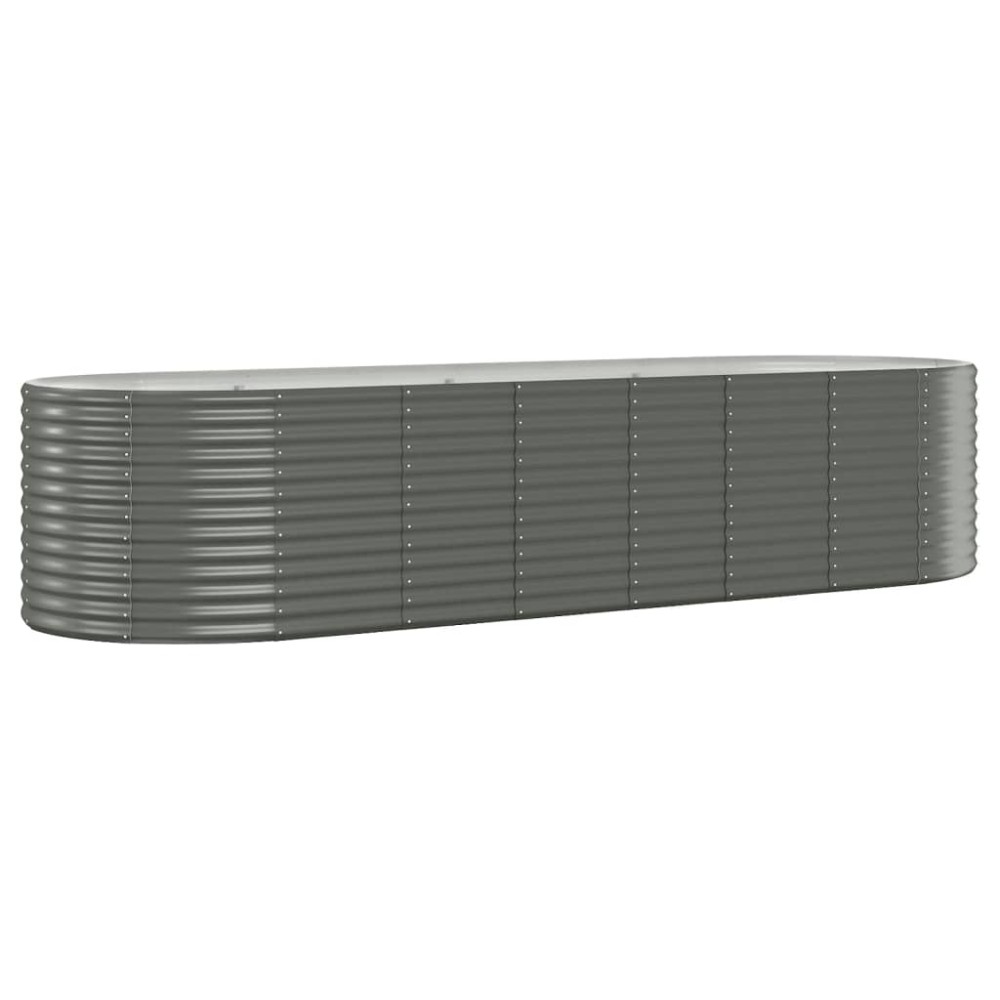 vidaXL Ζαρντινιέρα Γκρι 322x100x68 εκ. Γαλβανισμένος χάλυβας