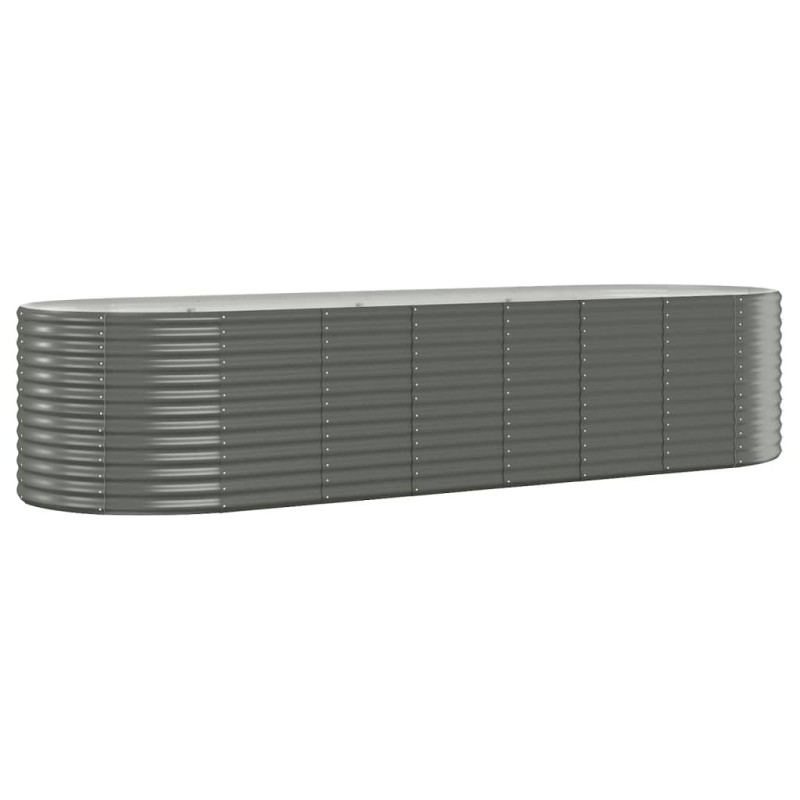 vidaXL Ζαρντινιέρα Γκρι 322x100x68 εκ. Γαλβανισμένος χάλυβας