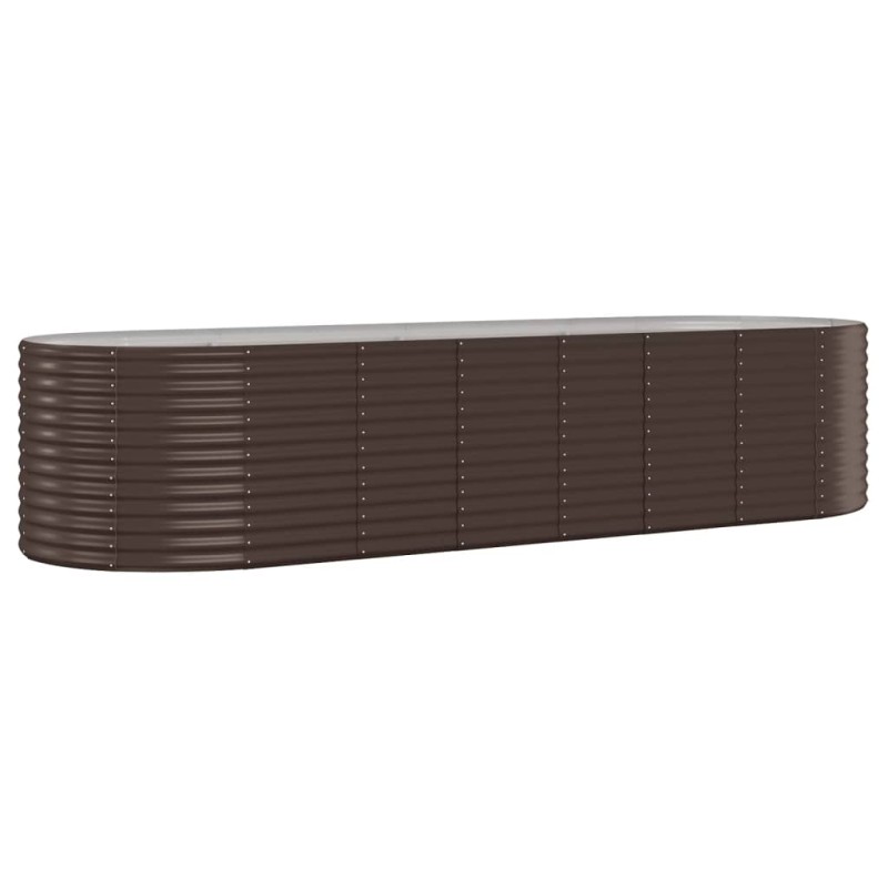 vidaXL Ζαρντινιέρα Καφέ 322x100x68 εκ. Γαλβανισμένος χάλυβας
