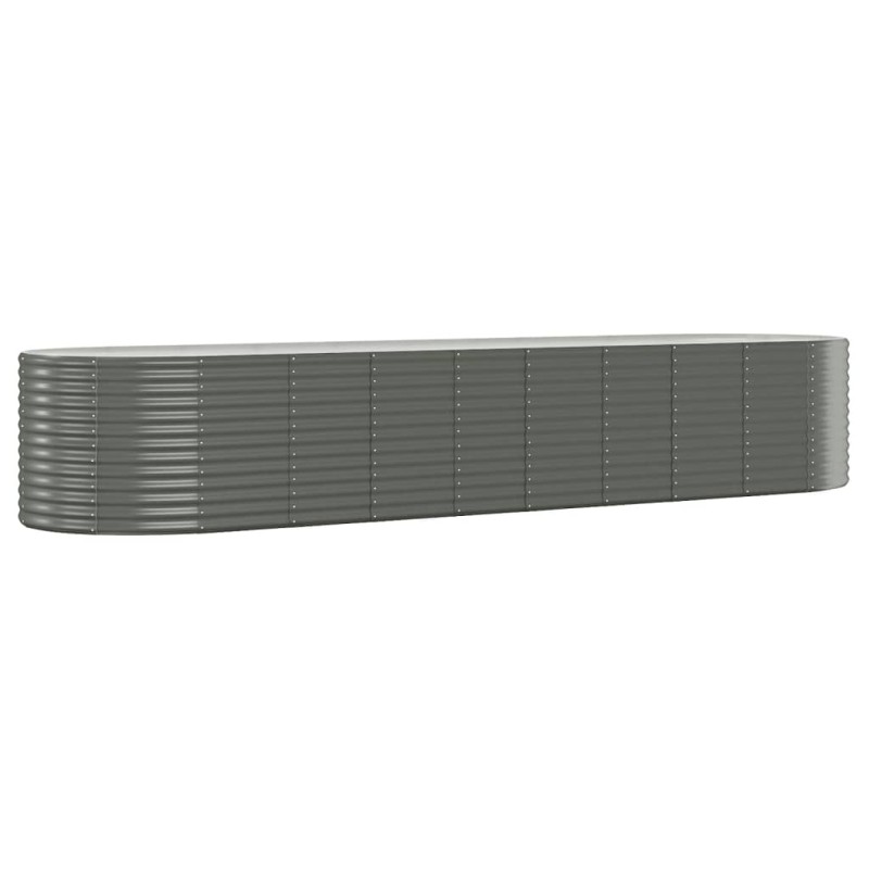 vidaXL Ζαρντινιέρα Γκρι 396x100x68 εκ. Γαλβανισμένος χάλυβας