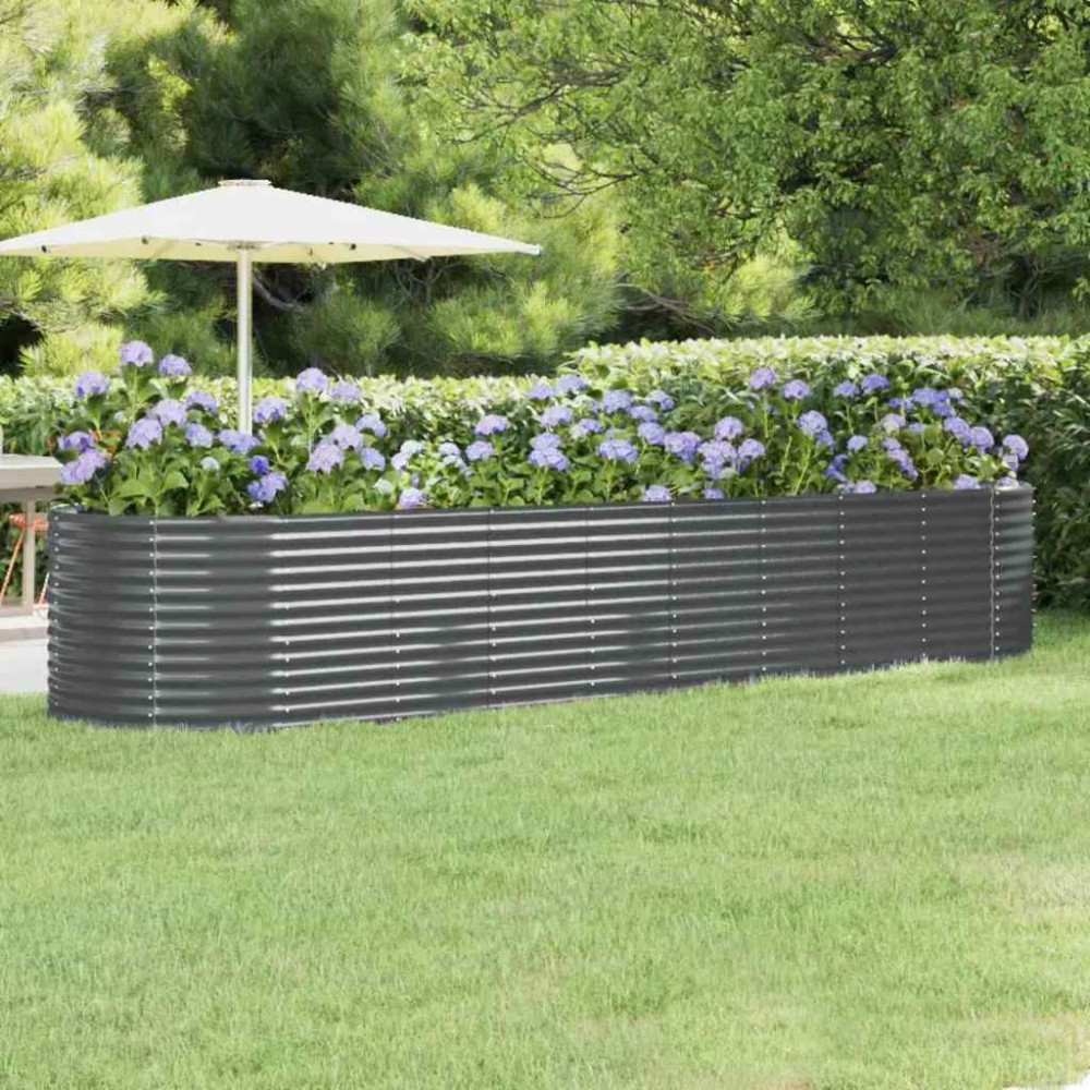 vidaXL Ζαρντινιέρα Ανθρακί 396x100x68εκ Γαλβανισμένος χάλυβας