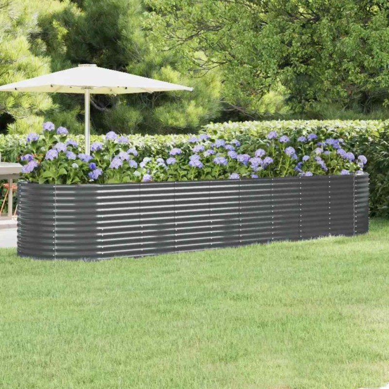 vidaXL Ζαρντινιέρα Ανθρακί 396x100x68εκ Γαλβανισμένος χάλυβας