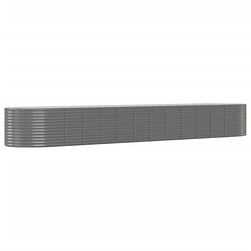 vidaXL Ζαρντινιέρα Γκρι 554x100x68 εκ. Ατσάλι με Ηλεκτρ. Βαφή Πούδρας
