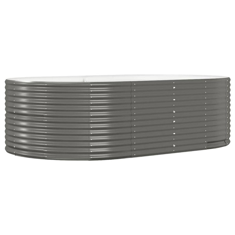 vidaXL Ζαρντινιέρα Γκρι 212x140x68 εκ. Γαλβανισμένος χάλυβας