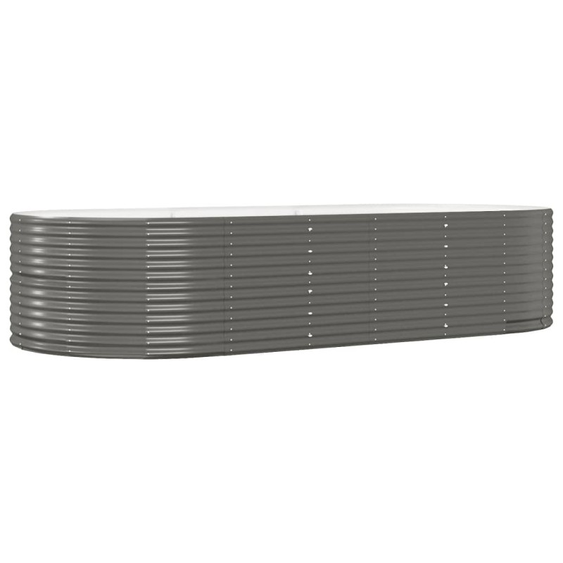 vidaXL Ζαρντινιέρα Γκρι 291x140x68 εκ. Γαλβανισμένος χάλυβας