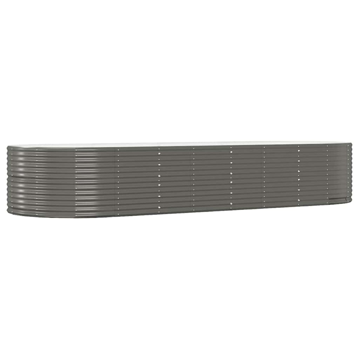 vidaXL Ζαρντινιέρα Γκρι 367x140x68 εκ. Ατσάλι με Ηλεκτρ. Βαφή Πούδρας