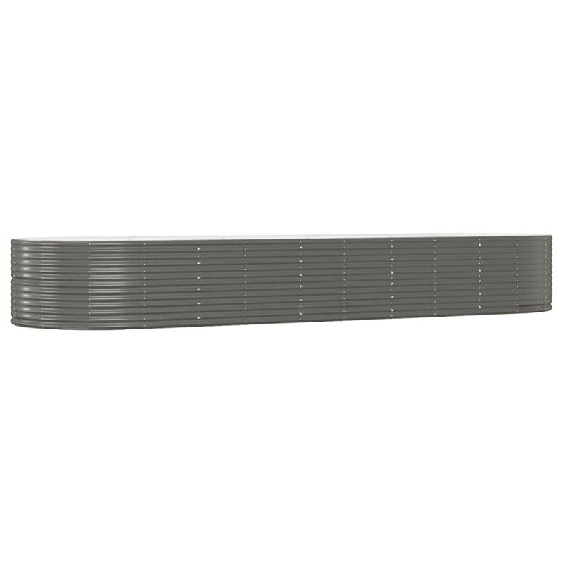 vidaXL Ζαρντινιέρα Γκρι 447x140x68 εκ. Γαλβανισμένος χάλυβας