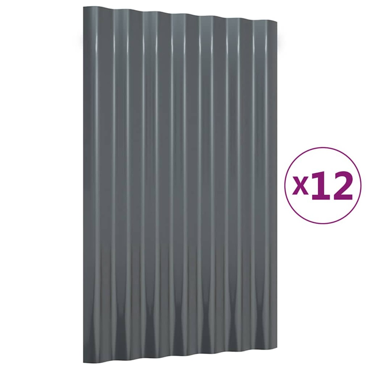 vidaXL Πάνελ Οροφής 12 τεμ. Ανθρακί 60x36 εκ. Ατσάλινα με Ηλεκτρ. Βαφή