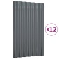 vidaXL Πάνελ Οροφής 12 τεμ. Ανθρακί 60x36 εκ. Ατσάλινα με Ηλεκτρ. Βαφή