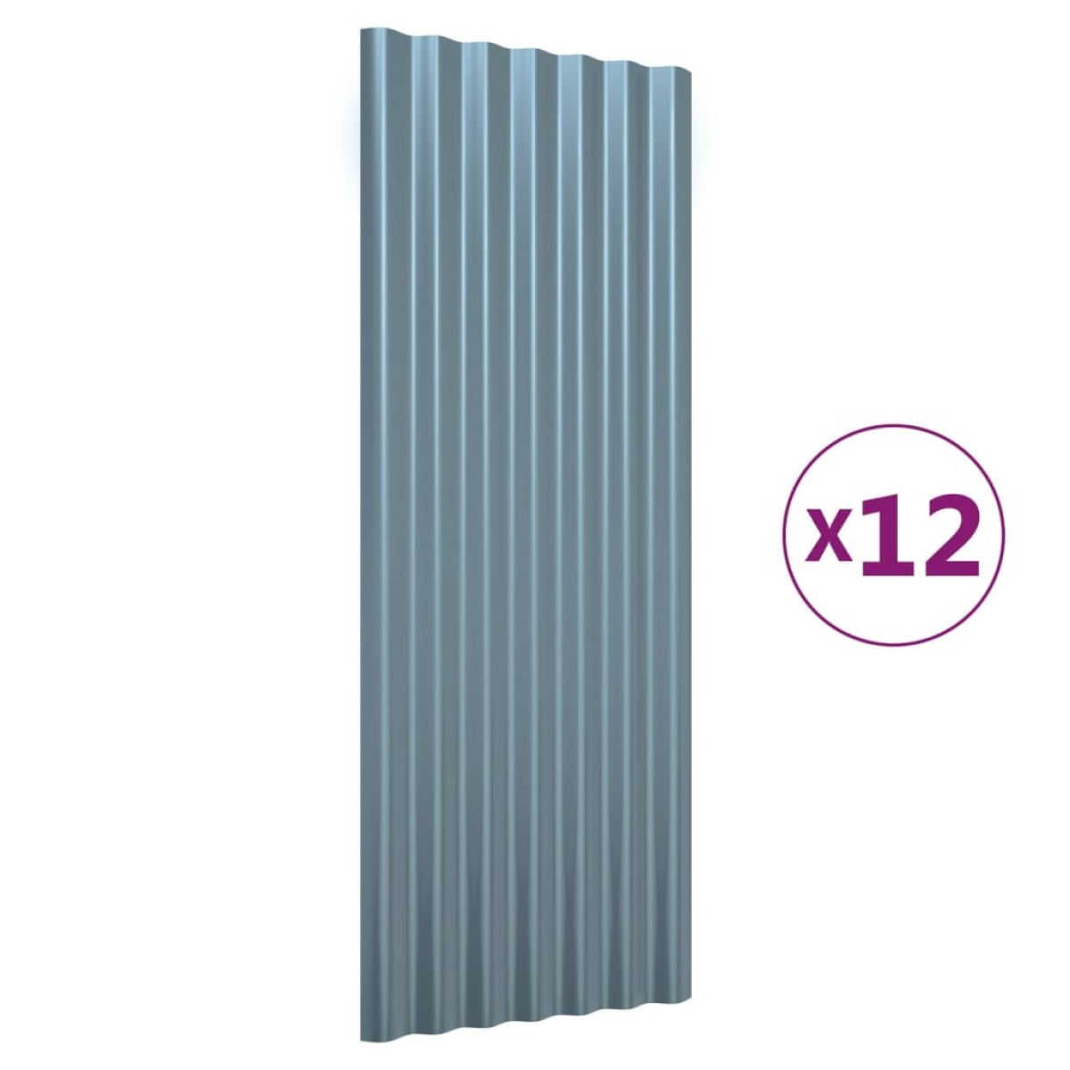 vidaXL Πάνελ Οροφής 12 τεμ. Γκρι 100x36 εκ. Ατσάλινα με Ηλεκτρ. Βαφή