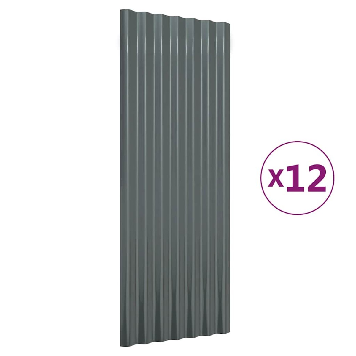 vidaXL Πάνελ Οροφής 12 τεμ. Ανθρακί 100x36 εκ Ατσάλινα με Ηλεκτρ. Βαφή