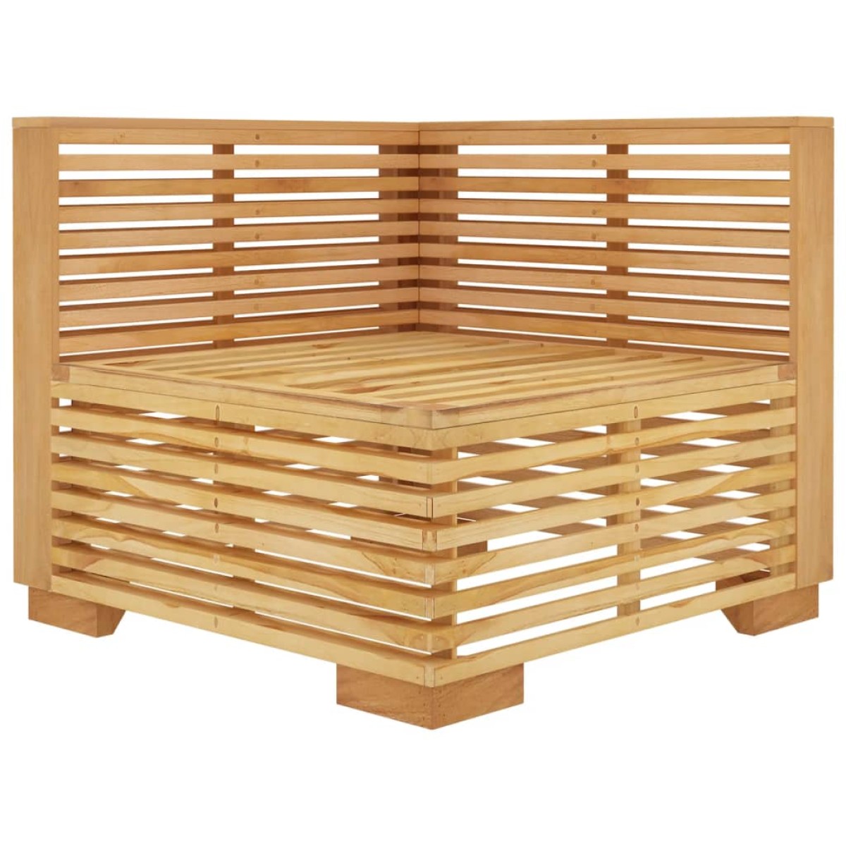vidaXL Καναπές Κήπου Γωνιακός Μασίφ Ξύλο Teak με Σκ. Γκρι Μαξιλάρια
