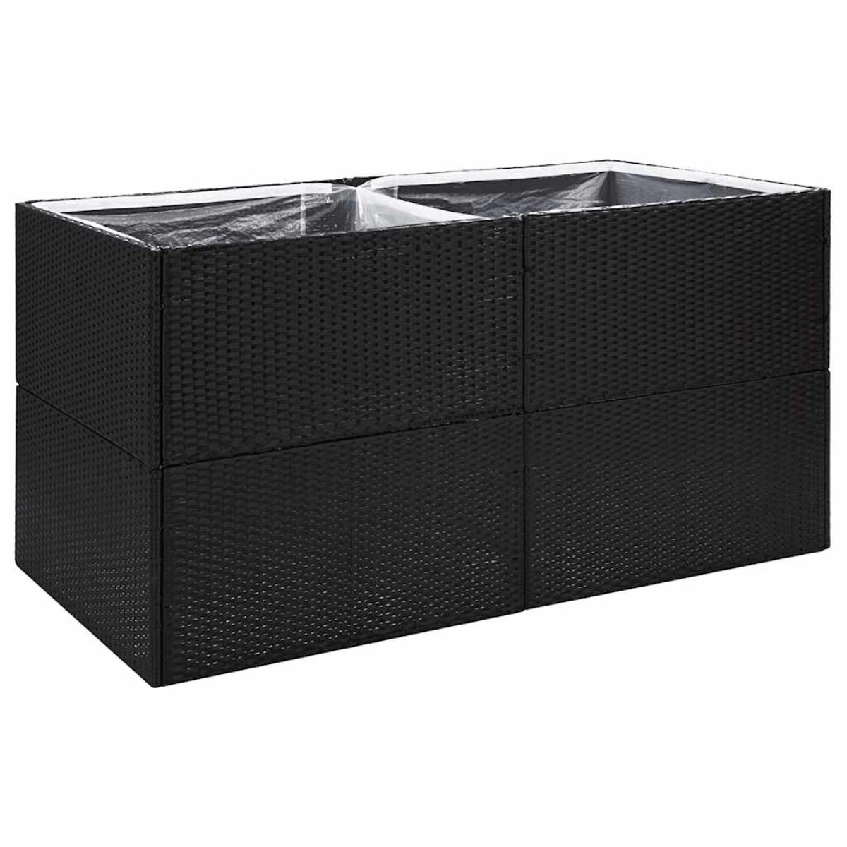 vidaXL Ζαρντινιέρα Κήπου Μαύρη 157 x 80 x 80 εκ. από Συνθετικό Ρατάν