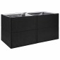 vidaXL Ζαρντινιέρα Κήπου Μαύρη 157 x 80 x 80 εκ. από Συνθετικό Ρατάν
