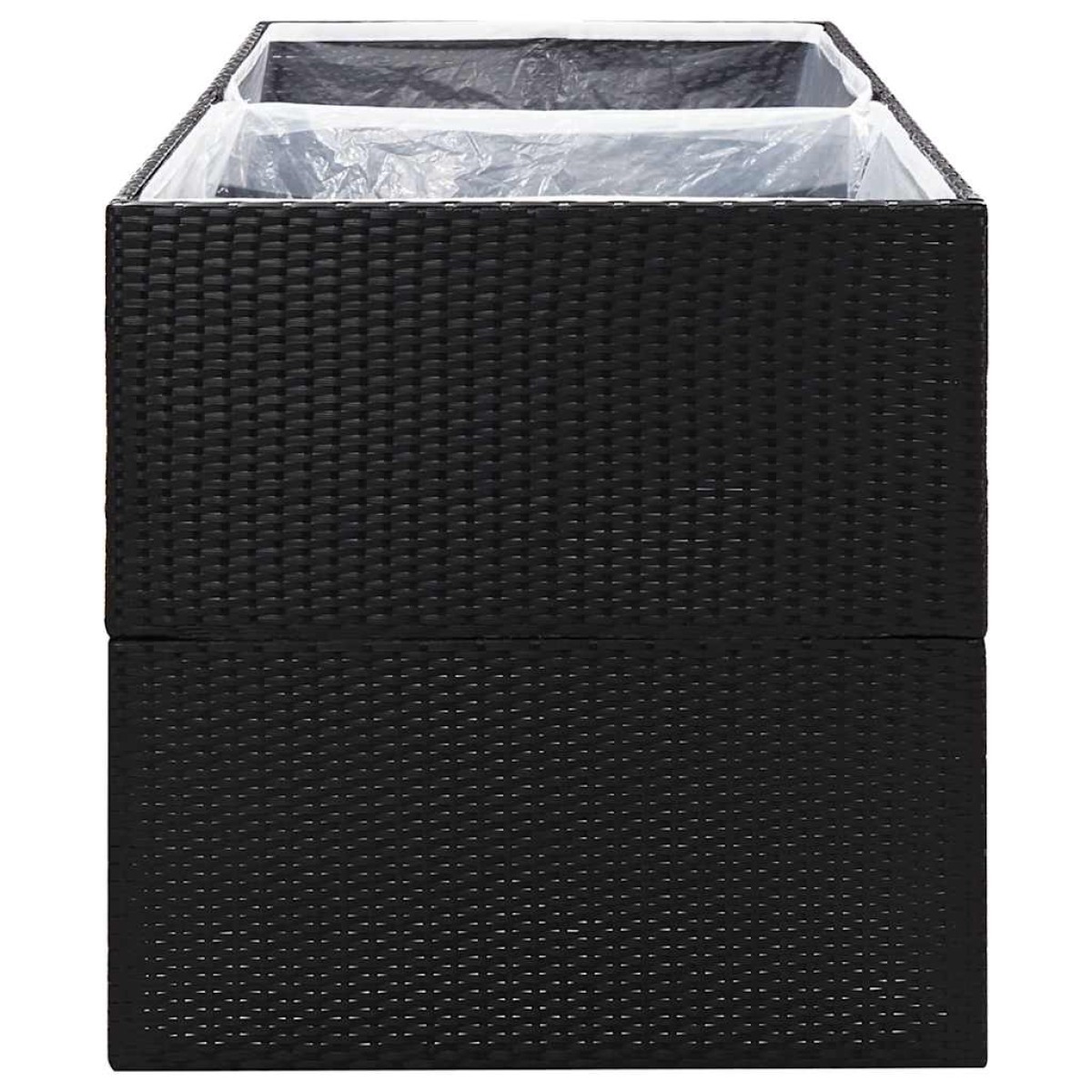 vidaXL Ζαρντινιέρα Κήπου Μαύρη 157 x 80 x 80 εκ. από Συνθετικό Ρατάν
