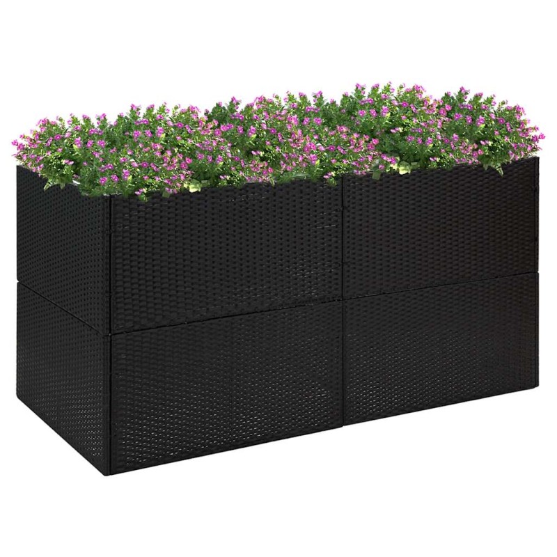 vidaXL Ζαρντινιέρα Κήπου Μαύρη 157 x 80 x 80 εκ. από Συνθετικό Ρατάν