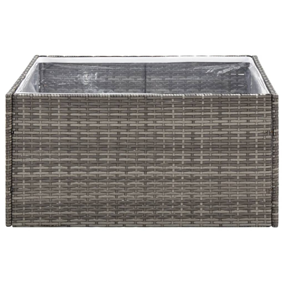 vidaXL Ζαρντινιέρα Κήπου Γκρι 80 x 80 x 40 εκ. από Συνθετικό Ρατάν