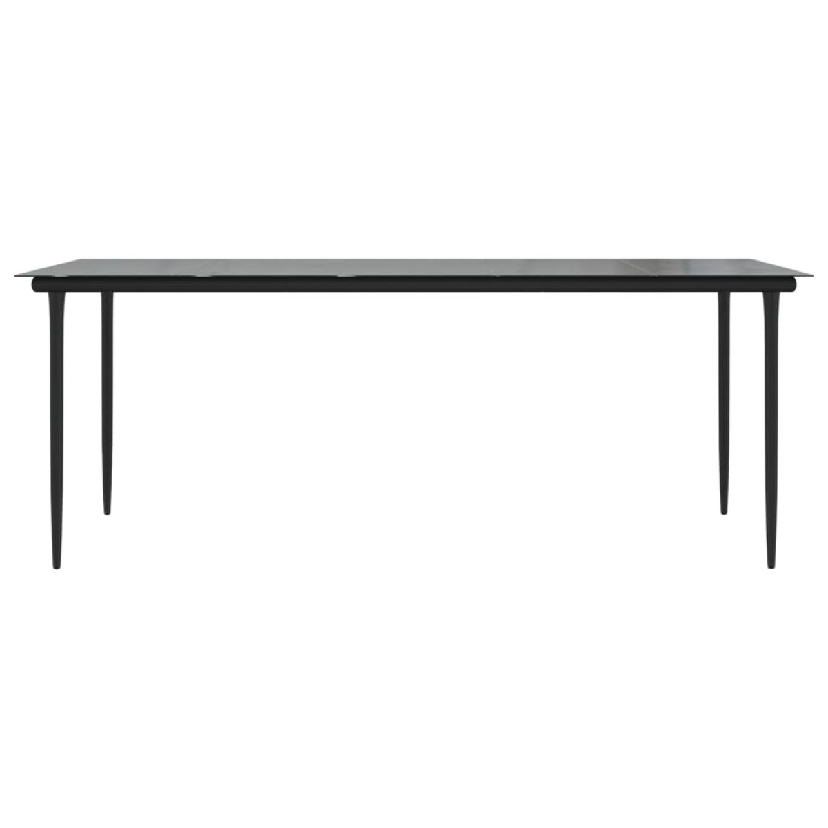 vidaXL Τραπεζαρία Κήπου Μαύρο 200x100x74 εκ. από Ατσάλι και Σκληρυμένο Γυαλί