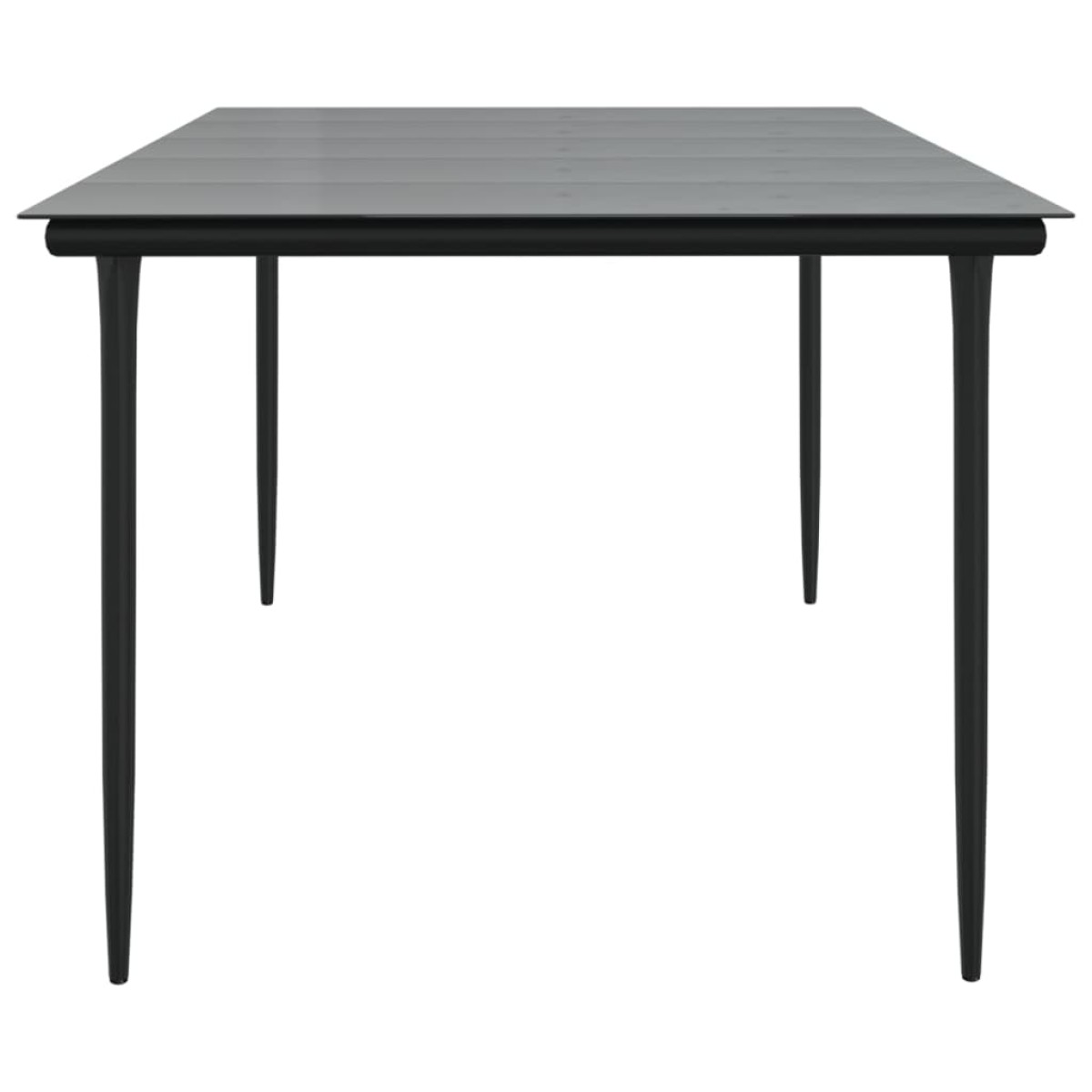 vidaXL Τραπεζαρία Κήπου Μαύρο 200x100x74 εκ. από Ατσάλι και Σκληρυμένο Γυαλί